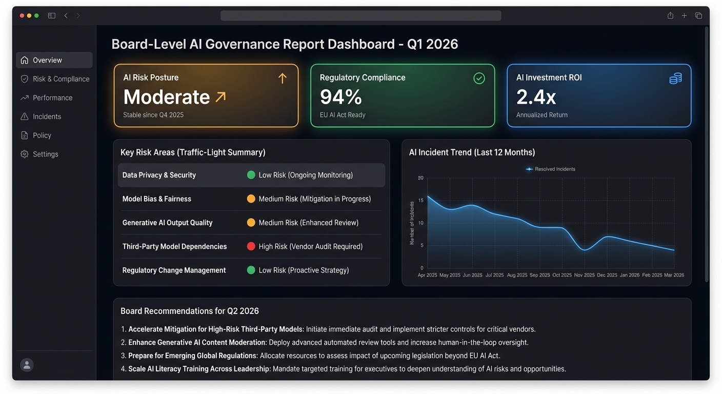 Board-Level AI Governance Reporting Dashboard
