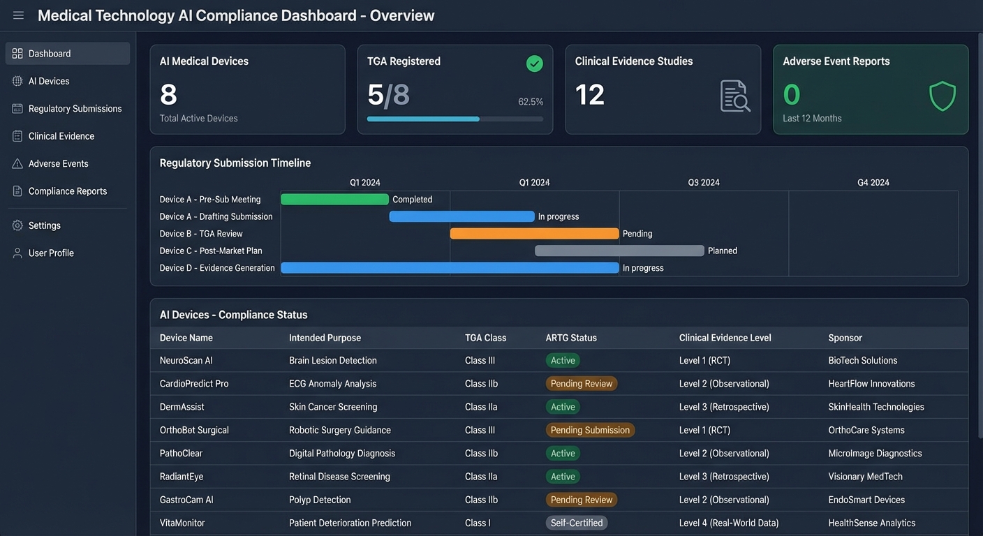 Medical Technology AI Compliance Dashboard